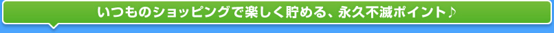 いつものショッピングで楽しく貯める、永久不滅ポイント♪